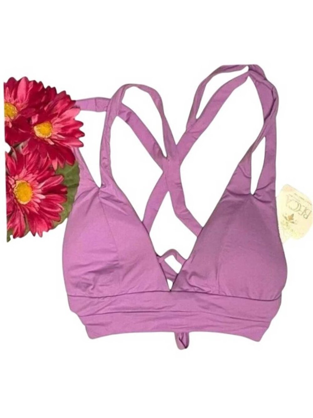 Becca by Rebecca Code Split Strap Halter Swim Top SMALL (11-AL)